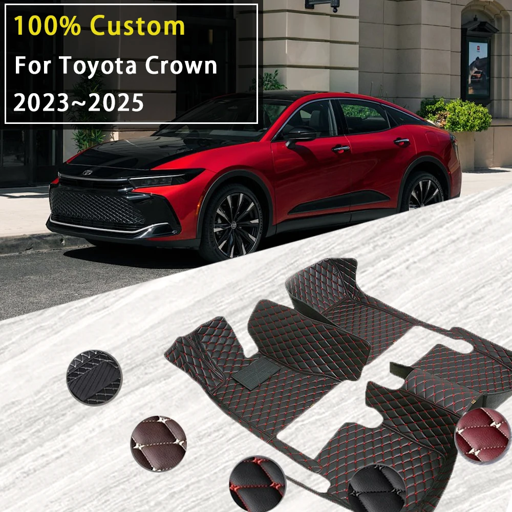 

Leather Car Floor Mat For Toyota Crown Crossover S235 2023 2024 2025 Luxury Cover Foot Rug Carpet Non-slip Auto Accessories