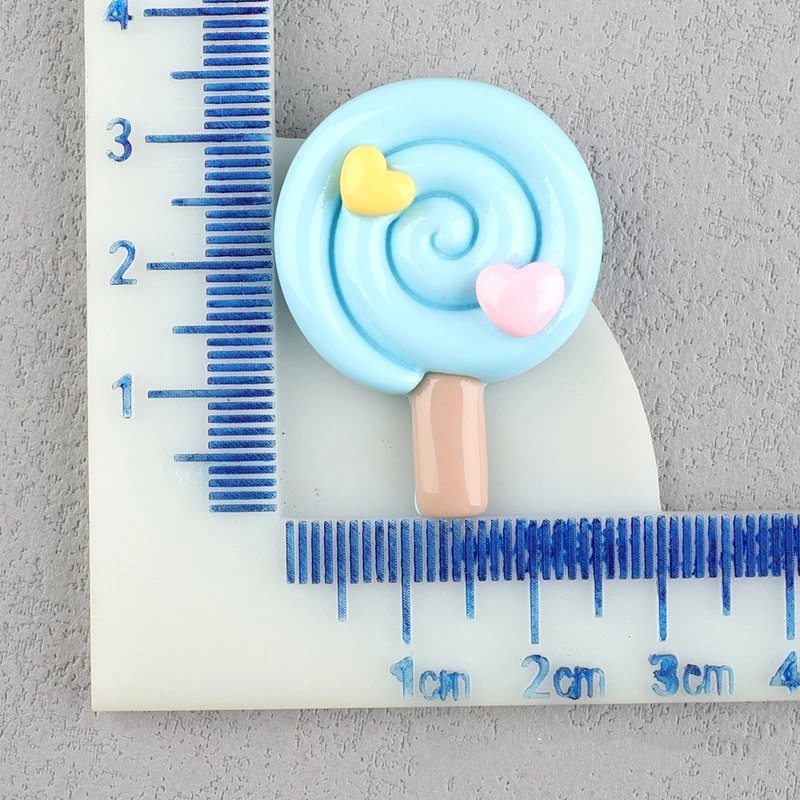 Sweet Lolly Resin Flatback Cabochon for Scrapbook Crafts Wholesale 10pcs Pastel Lollipop Candy Resin Decoration Accessory