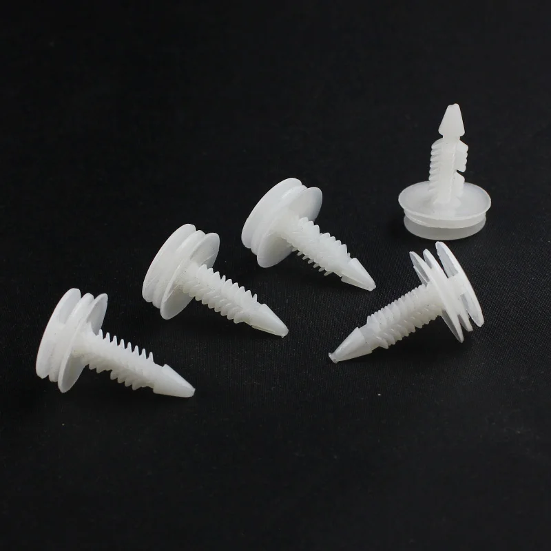 10Pcs Auto Fastener Automobile Door Trim Panel Clip White Push Retainer Bumper Fender Rivets Clips for Car Plastic Rivet