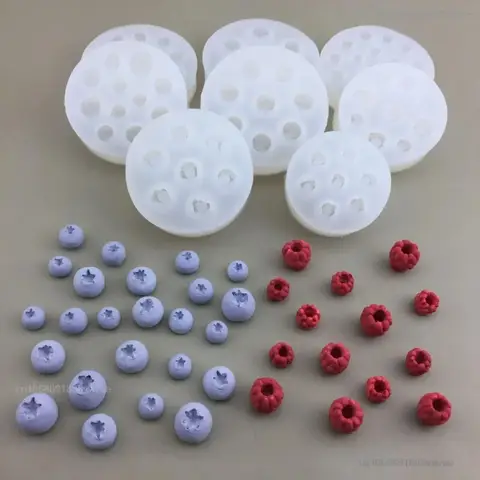 3D 미니 블루베리 라즈베리 실리콘 몰드 초콜릿 캔디 석고 몰드 베이킹 몰드, 케이크 장식 도구, 제빵기 액세서리