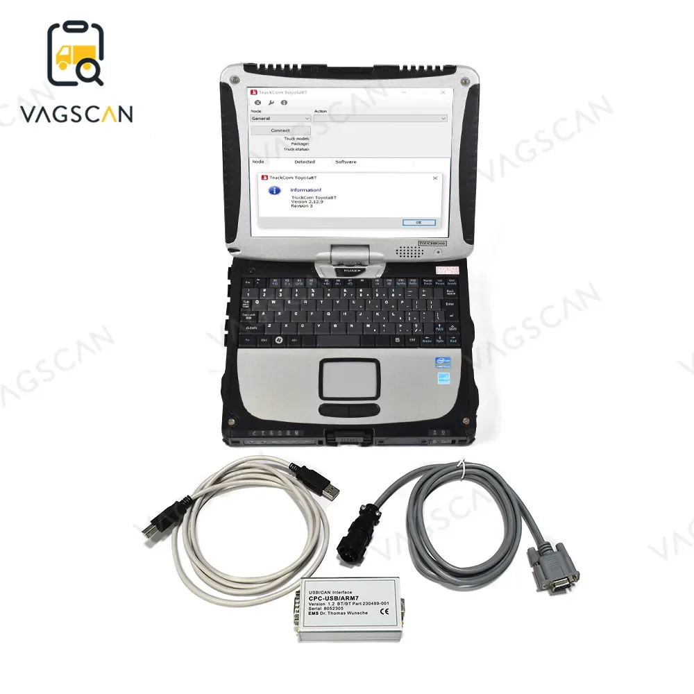 CF19 Laptop toughbook For Toyota BT interfaz CPC USB ARM7 CAN bus compatible line TruckCom Touch panel Canbox Diagnostic Tool