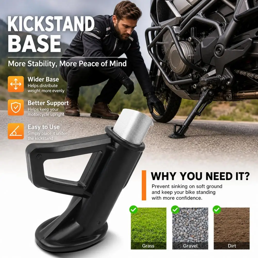 Motorcycle Bikes Kickstand Extender Foot Side Stand Extension Foot Pad Support Plate Motorcycle Accessories