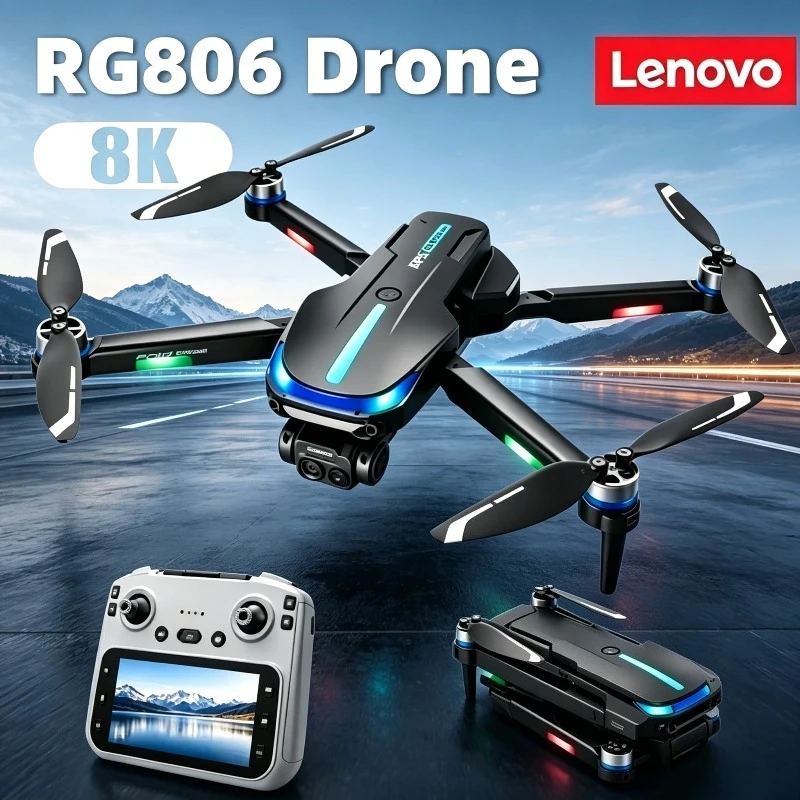

Lenovo RG806 Max Aerial Drone Remote Control with Screen 5.6-Inch 8K HD GPS Positioning Brushless Motor Obstacle Avoidance Toy