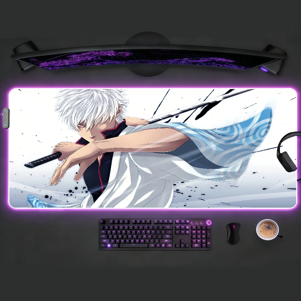 アニメ-g-gintama-マウスパッド-rgb-led-ライトカラフルなゲームキーボード滑り止めカバーデスクマット表面防水