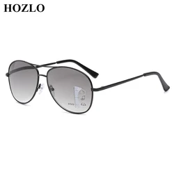 Men Pilot Progressive Reading Sunglasses Male Double Bridge Look Near Far Presbyopia Hyperopia Dark Glasses Gradient Gray Lenses