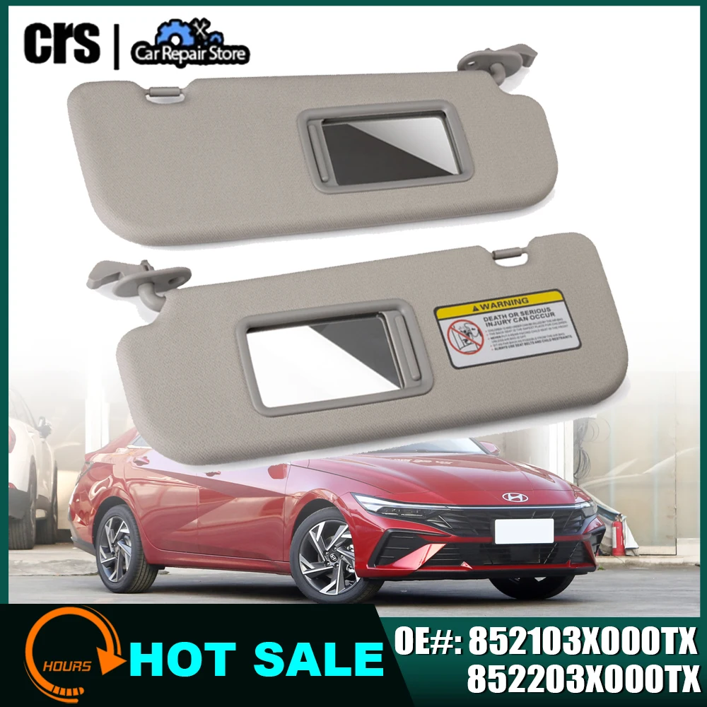 A Pair Car Sunvisor Assy Passenger Side With Mirror Car Interior Sunshade 852103X000TX 852203X000TX For Hyundai Elantra 2011‑15