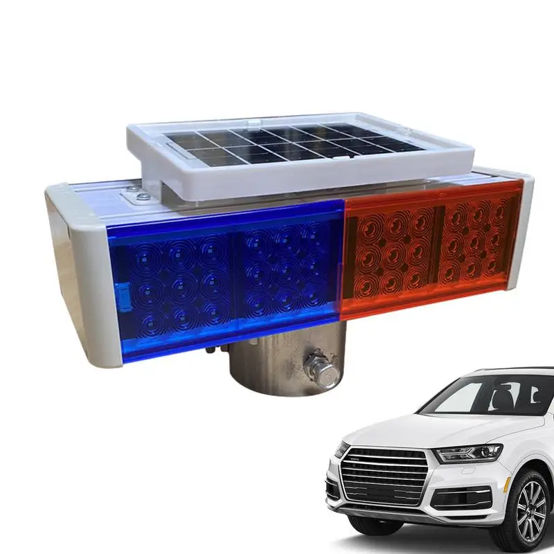 

Solar Powered Strobe Light Waterproof Security Alarm Light Safety Signs High Brightness Flash Traffic Lights Flicker Red & Blue