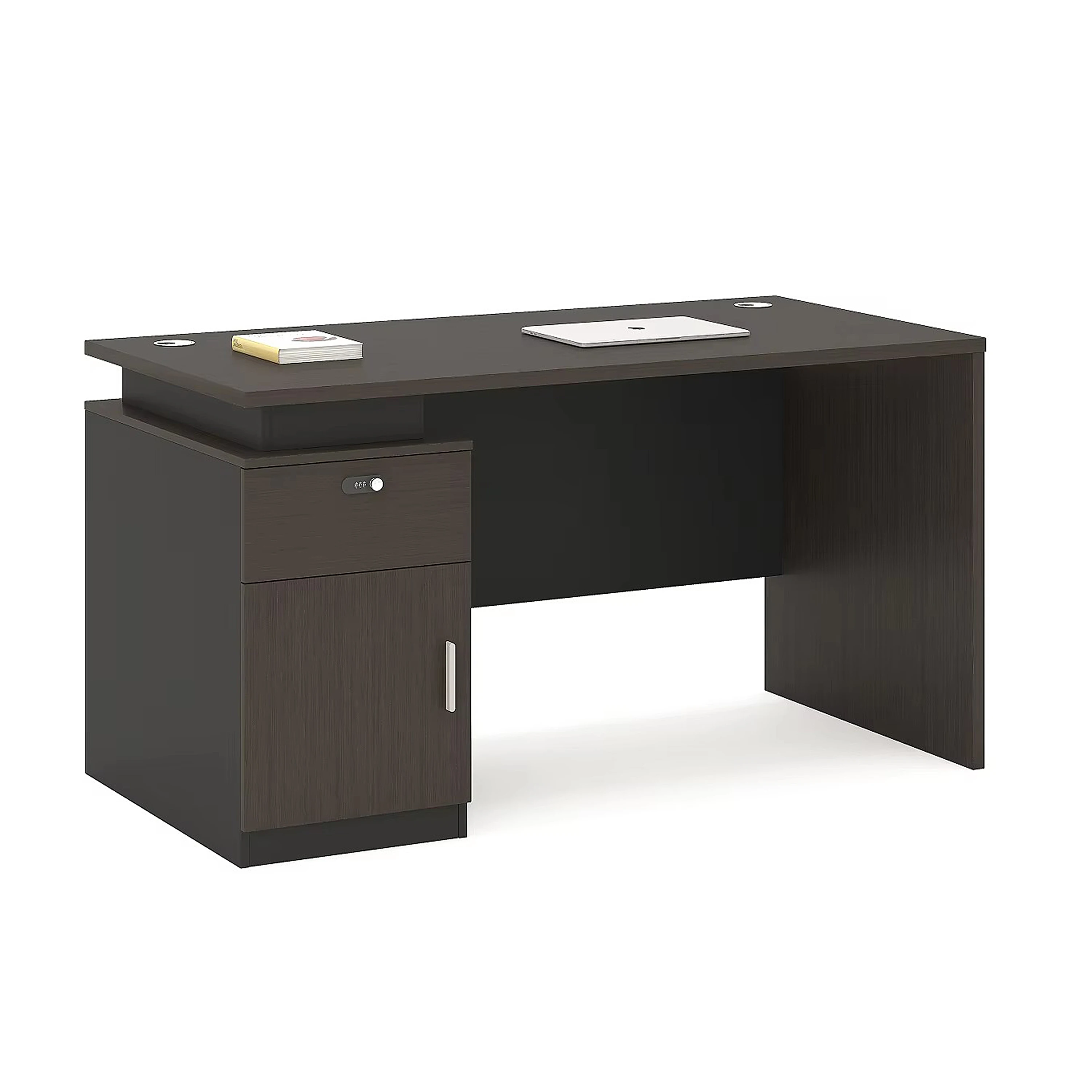 

@#Ergonomic Single Person Office Desk with Cable Management for Office Building Staff Workstation