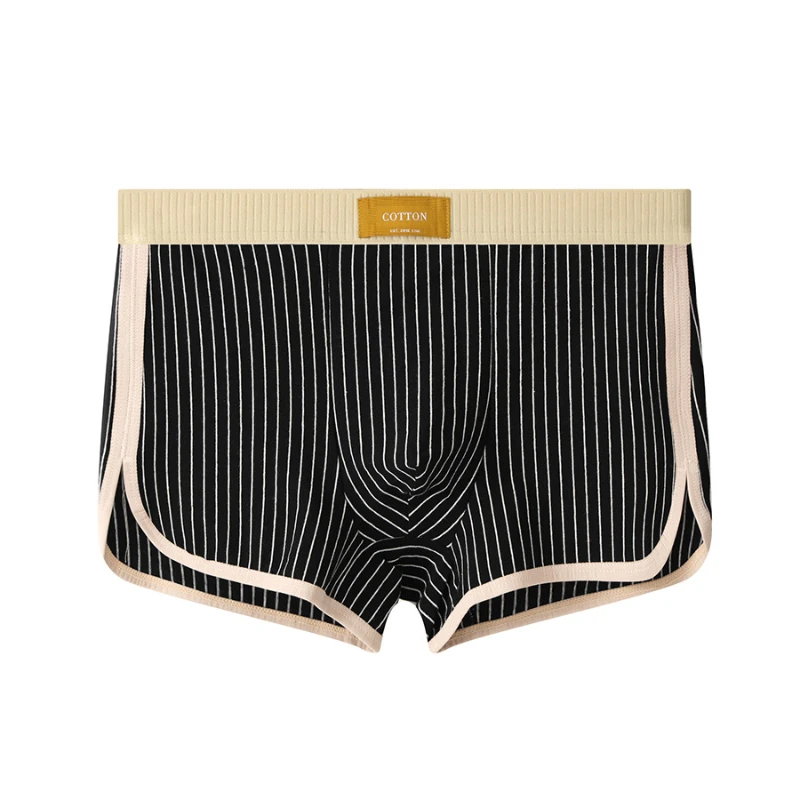 Mens Underpants Cotton Striped Printed Underwear U Convex Pouch Boxers Summer Breathable Boys Fashion 3d Crotch Boxer Lingerie