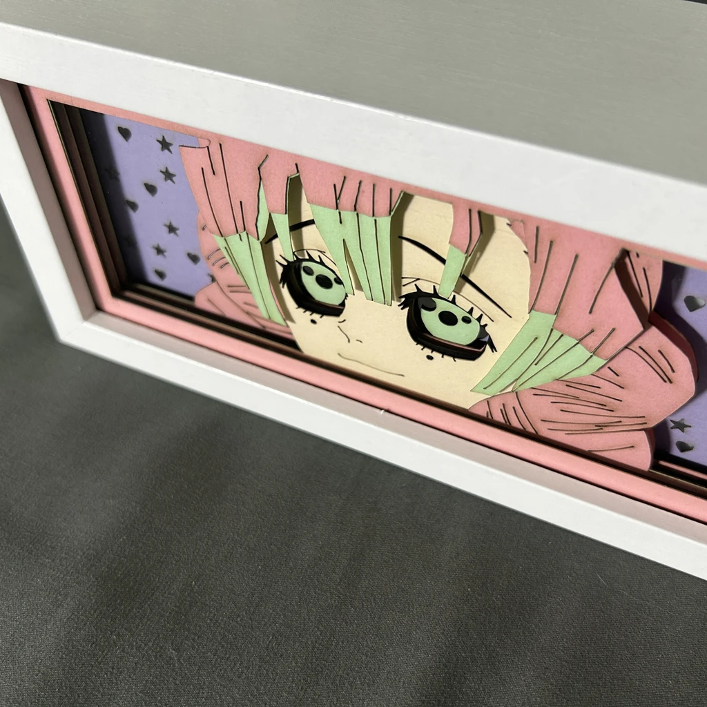 Imagem -04 - Mitsuri Kanroji Anime Led Light Box Abajur de Cabeceira Handmade Presente de Natal Decoração do Quarto Criança