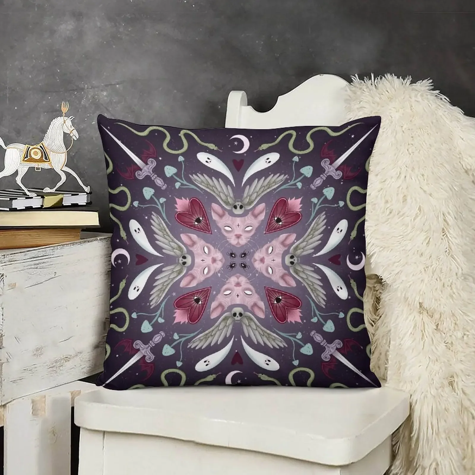 

Sphinx and Dagger Throw Pillow luxury decor Sofa Covers Pillow Cover Pillow Case Christmas