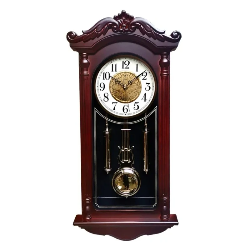 Large Pendulum Wall Clocks Living Room Luxury Wood Retro Silent Swing Wall Watches Vintage Clocks Relol Para Casa Wall Clock Hot