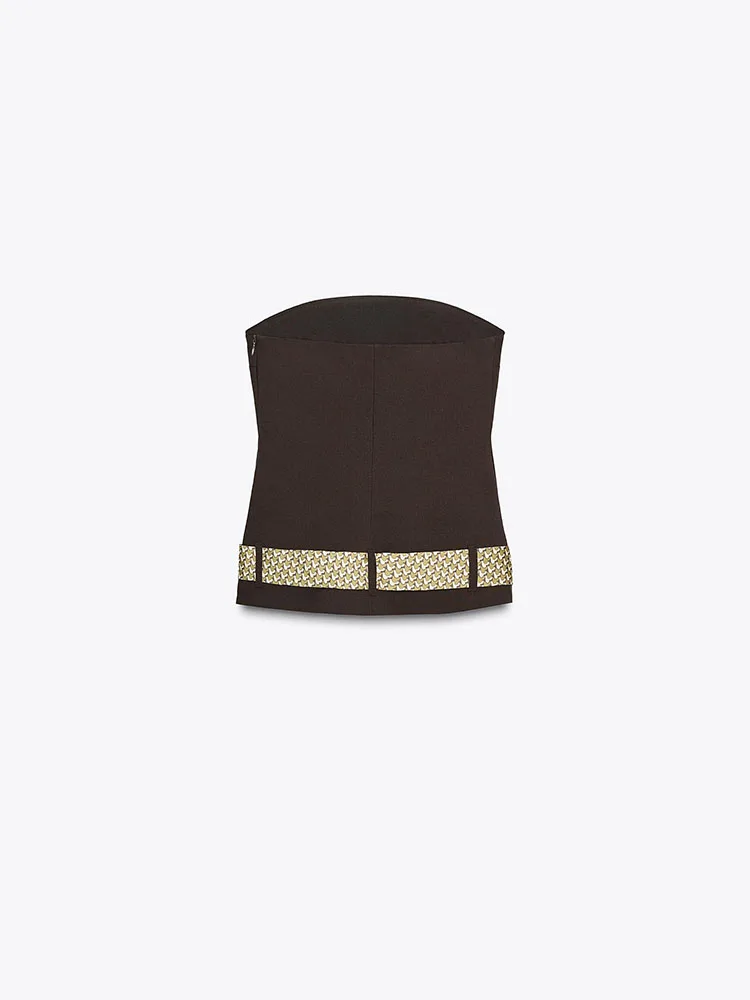 Faionable مثير الحلو المرأة الجديدة الخريف irt 2025 العصرية مربوط ter Ne أعلى المرحلة العرقية زي السيدات قسط الملابس #4