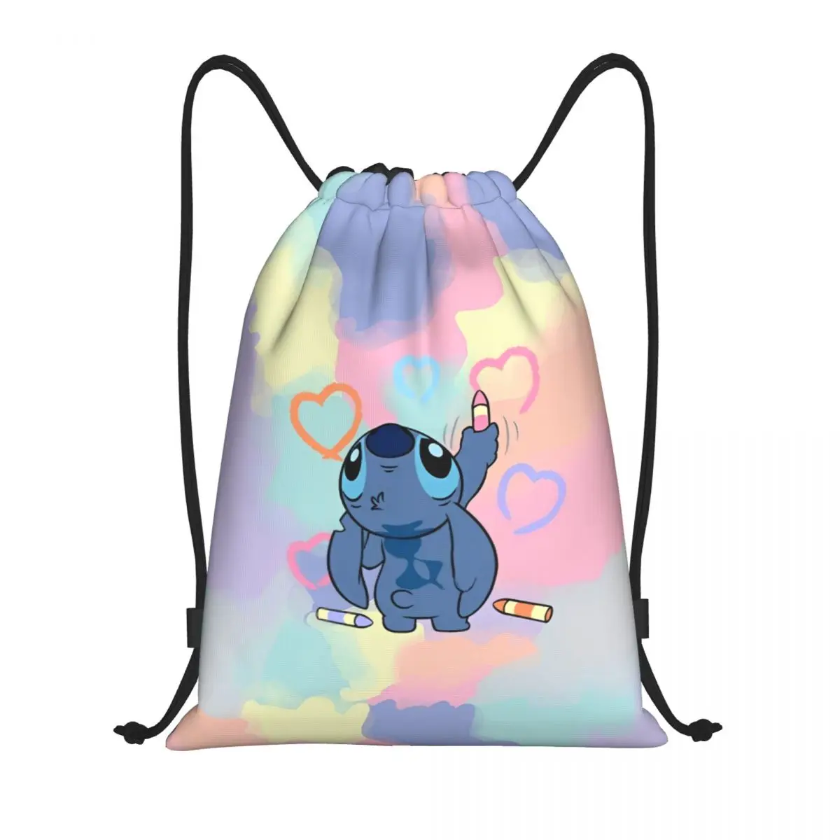 Mochila deportiva con cordón de Lilo y Stitch, saco de cuerdas para gimnasio, ciclismo