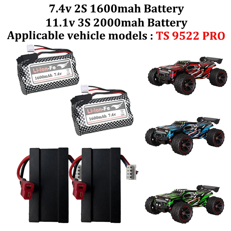 

TS-9522 Model 1:14 Scale High-speed Remote Control Car, Brushless, 11.1v 2000mAh, Brushed, 7.4v 1600mAh Lithium Battery