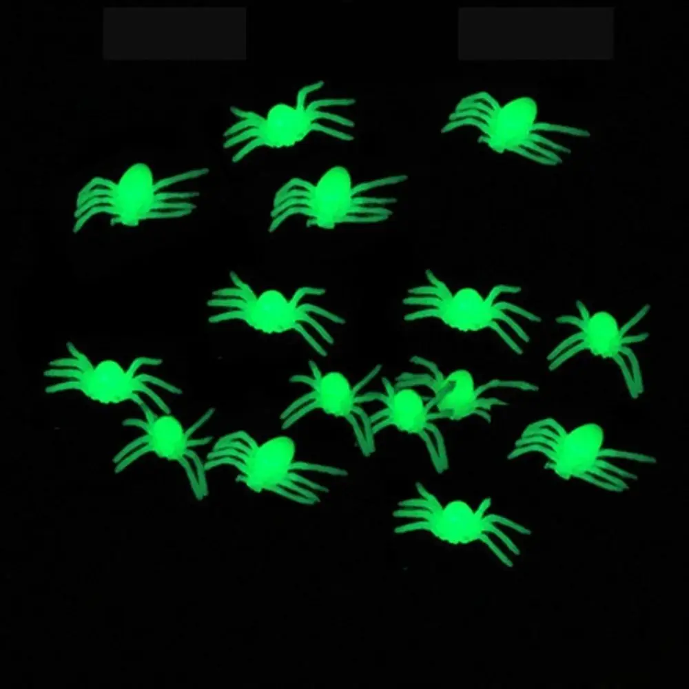 Mini Non-toxic Luminous Decoration Plastic Black Halloween Prank Props Fake Spider Halloween Decoration Joking