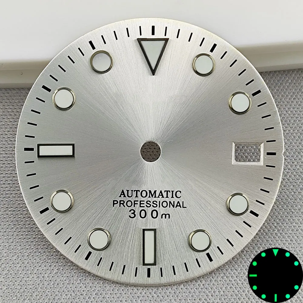 28.5mm NH35 dial S dial green luminated dial suitable for NH35 movement watch accessories