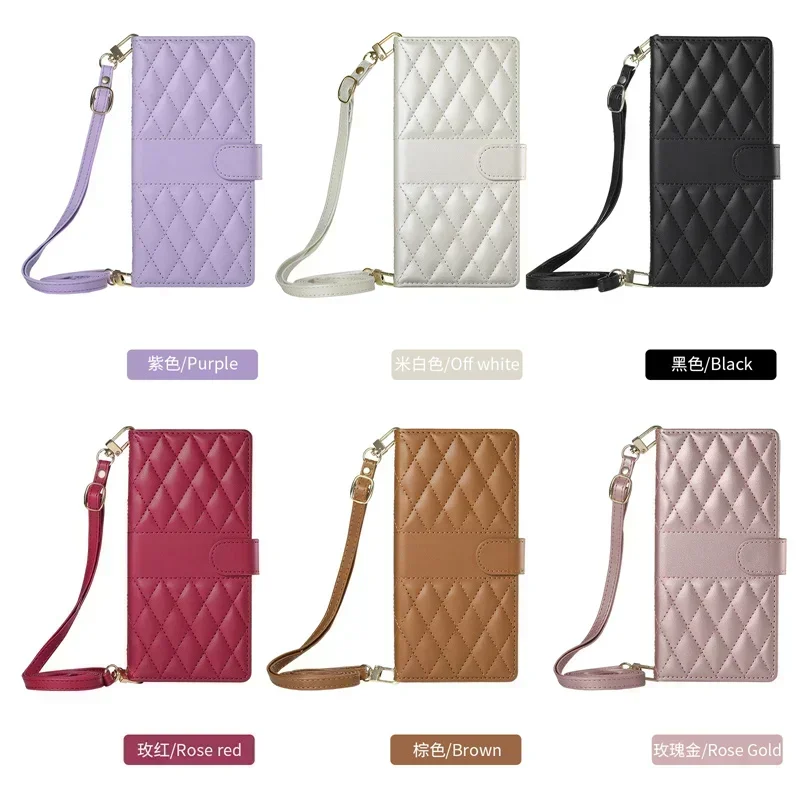 حافظة جلدية طويلة الحبل لهاتف جوجل بيكسل 10 9 برو XL 9A 8 8A 7A 7 Pro محفظة حامل بطاقة جيب غطاء الهاتف Coque Etui