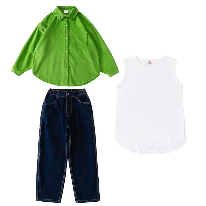 Casual Jazz Dance Anzug Leistung Praxis Kostüme Mädchen Kind Moderne Hip Hop Ballsaal Kleidung Outfit Street Dance Bühne Zeigen