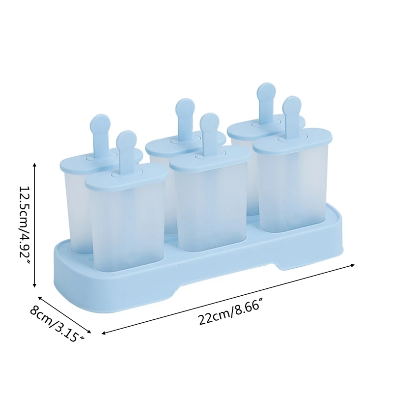 6Pcs/Set Plastic Popsicles Molds with Tray Reusable Sticks Homemade Kids Ice Cream Chocolate Mould DIY Lolly Maker Dropshipping image 6
