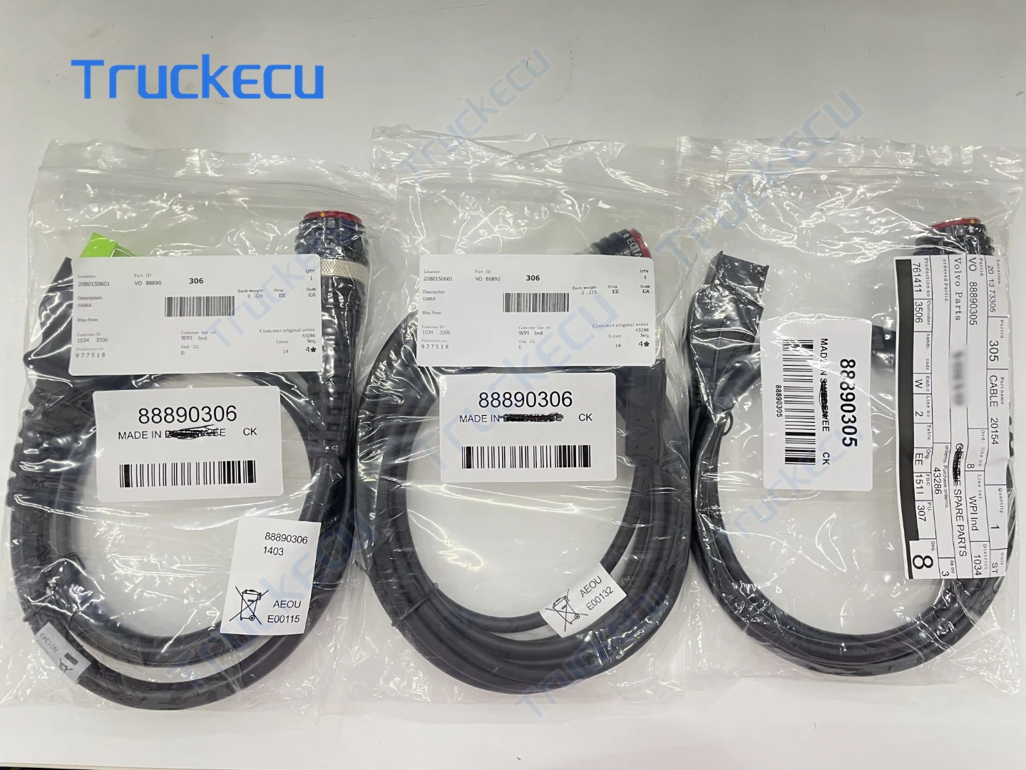 for  Vocom Vocom II 888900300 16 Pin OBD+USB+8 Pin Transfer Cables for Excavator Construction Heavy Duty Truck Diagnosis