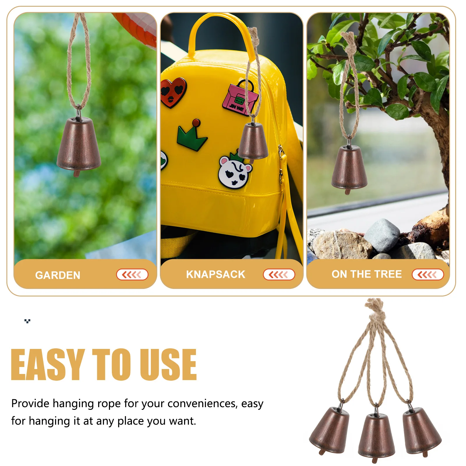 

10pcs Retro Wind Chime Vintage Metal Bells Decor Mini Craft Hanging Ornaments Bell Christmas Tree Rustic DIY