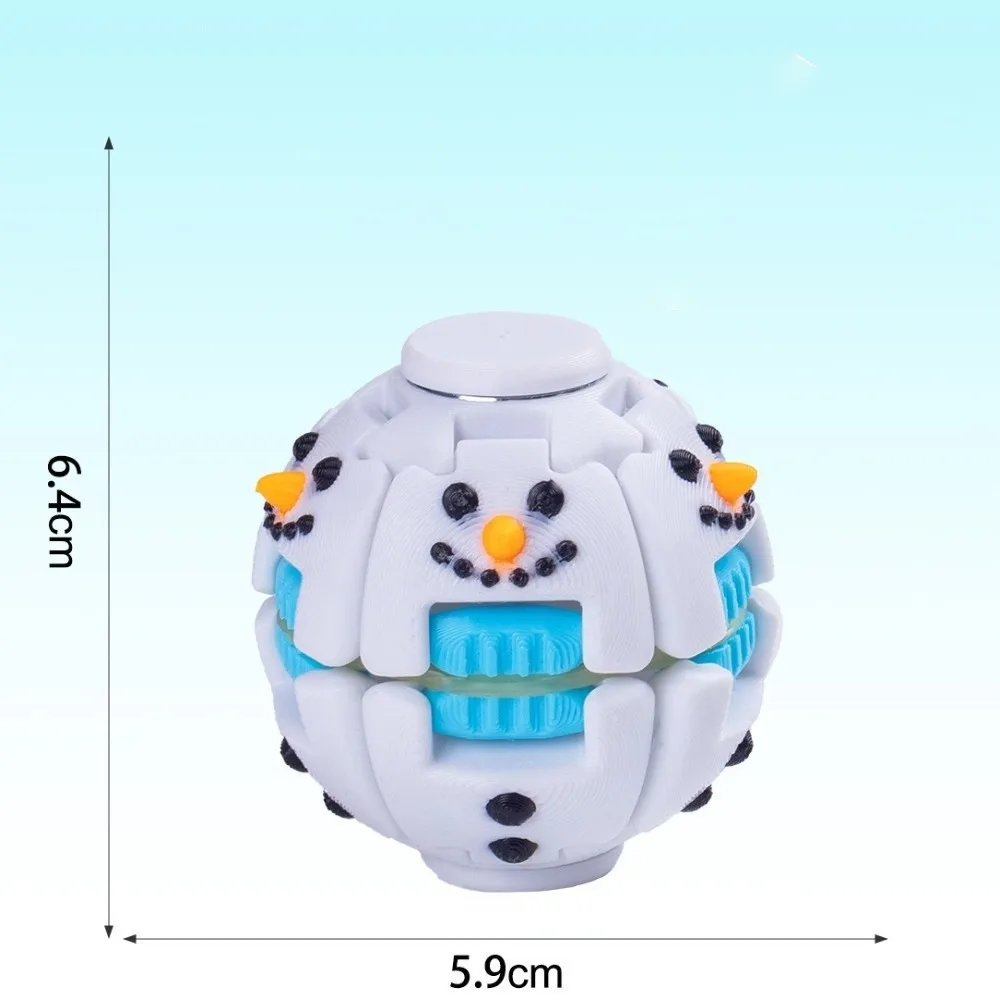 3D Printed PLA Fidget Spinner Ball Press and Rotate Spherical Structure Sensory Spinner Christmas Festive Style