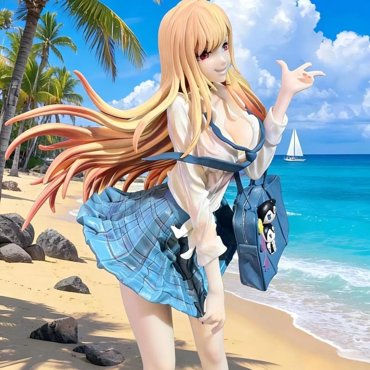 

27.5cm My Dress-Up Darling Marin Kitagawa Beach Figure Birthday Gift for Boy Anime Bishoujo Decor Collection Anime Merchandise