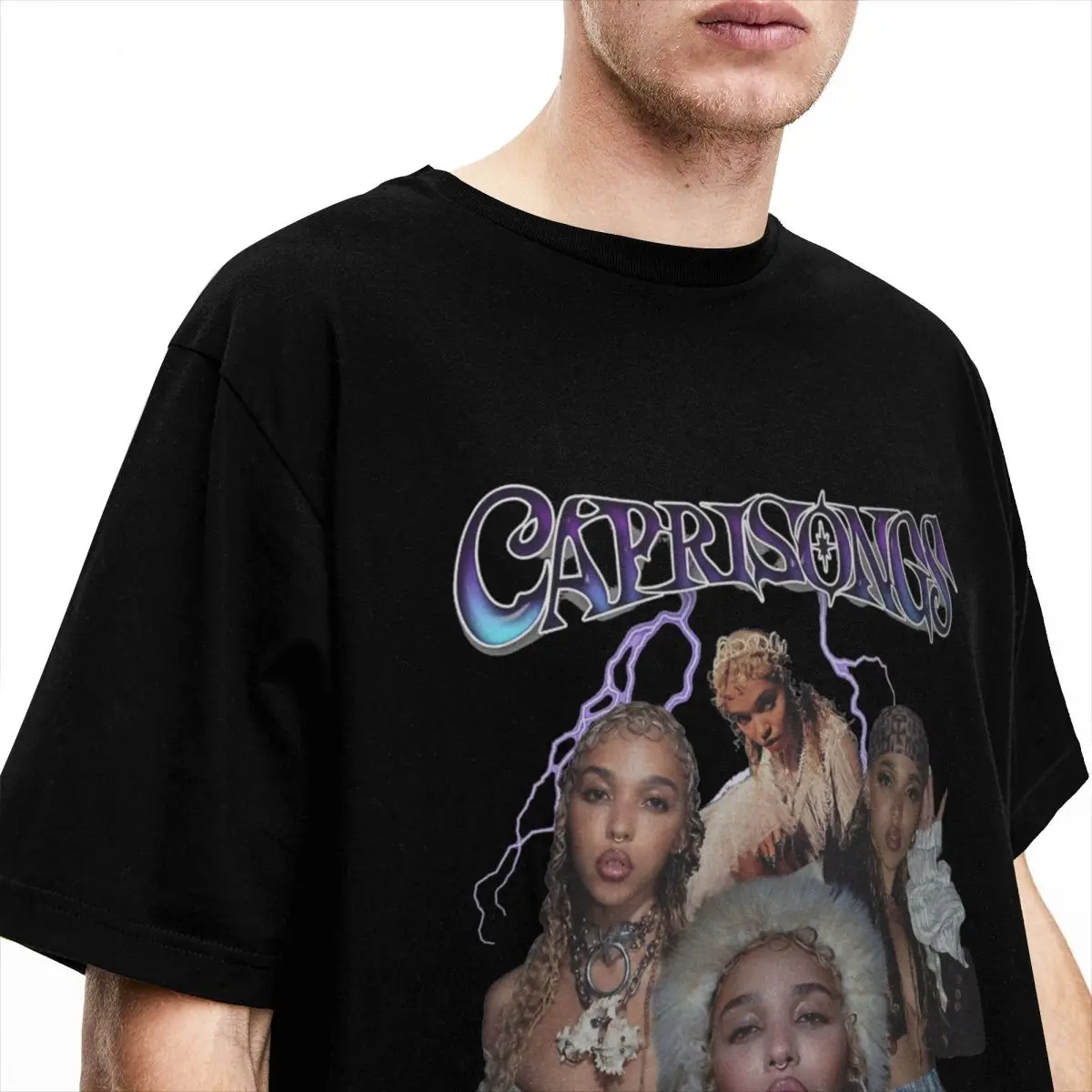 FKA Twigs CAPRISONGS Collage T-Shirt Summer PinkPantheress Vintage T Shirts Cotton Hip Hop Tshirt For Men's Short-Sleeved Tops