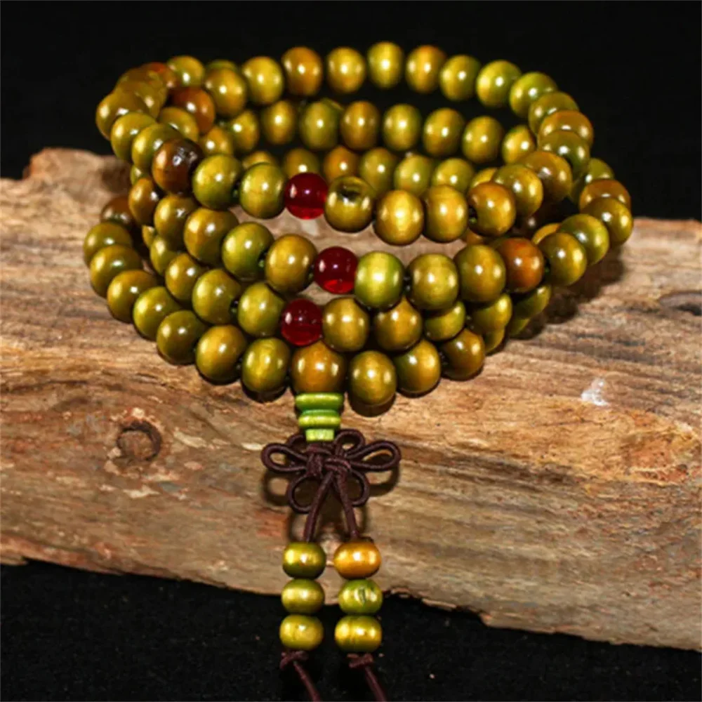 Natural Sandalwood Bracelet Men Buddhist Buddha Meditation Bead Bracelet For Women Prayer 108 Beads Rosary Hanging Decoration