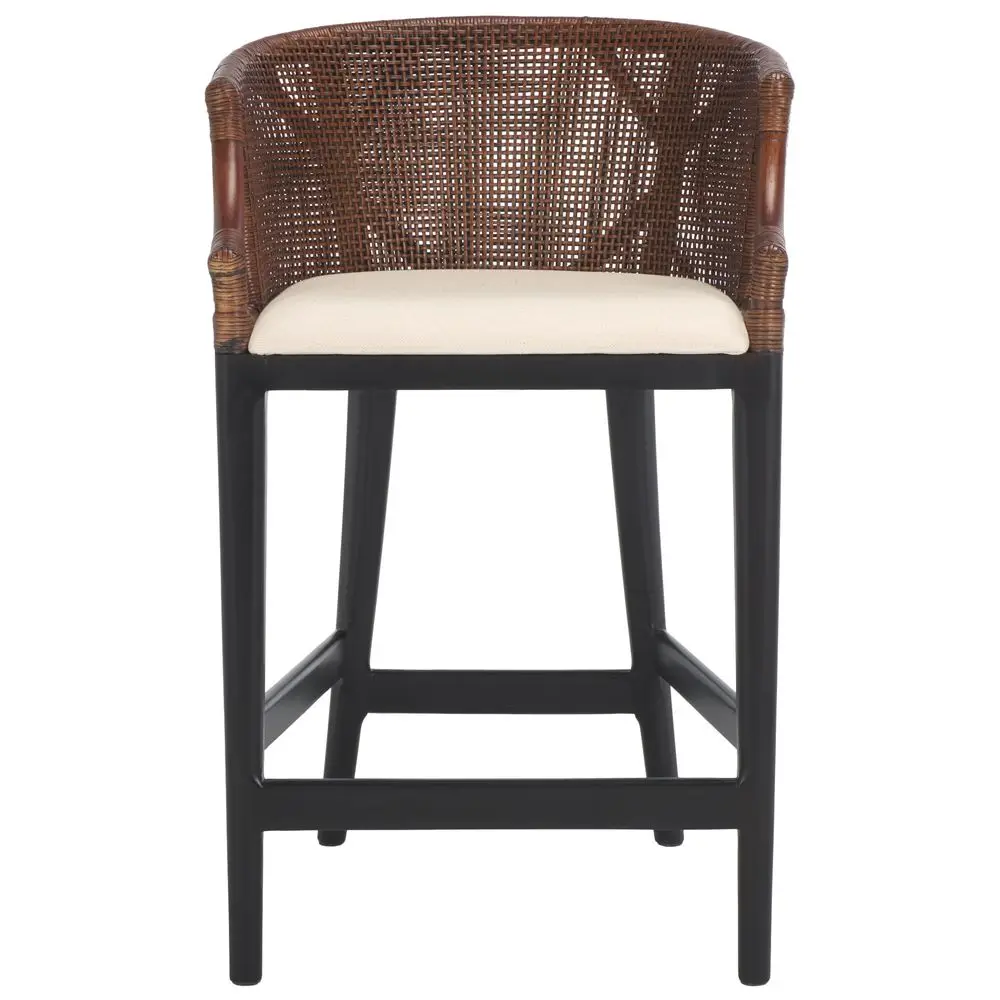 

Home Collection Brando Tropical Coastal 24inch Brown Black White Cushion Counter Stool Fully Assembled