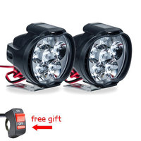 6LED 12V Motorcycle Headlights White Super Bright Working Front Light 1500LM LED Scooters Spotlight Motorbike Fog Lampht
