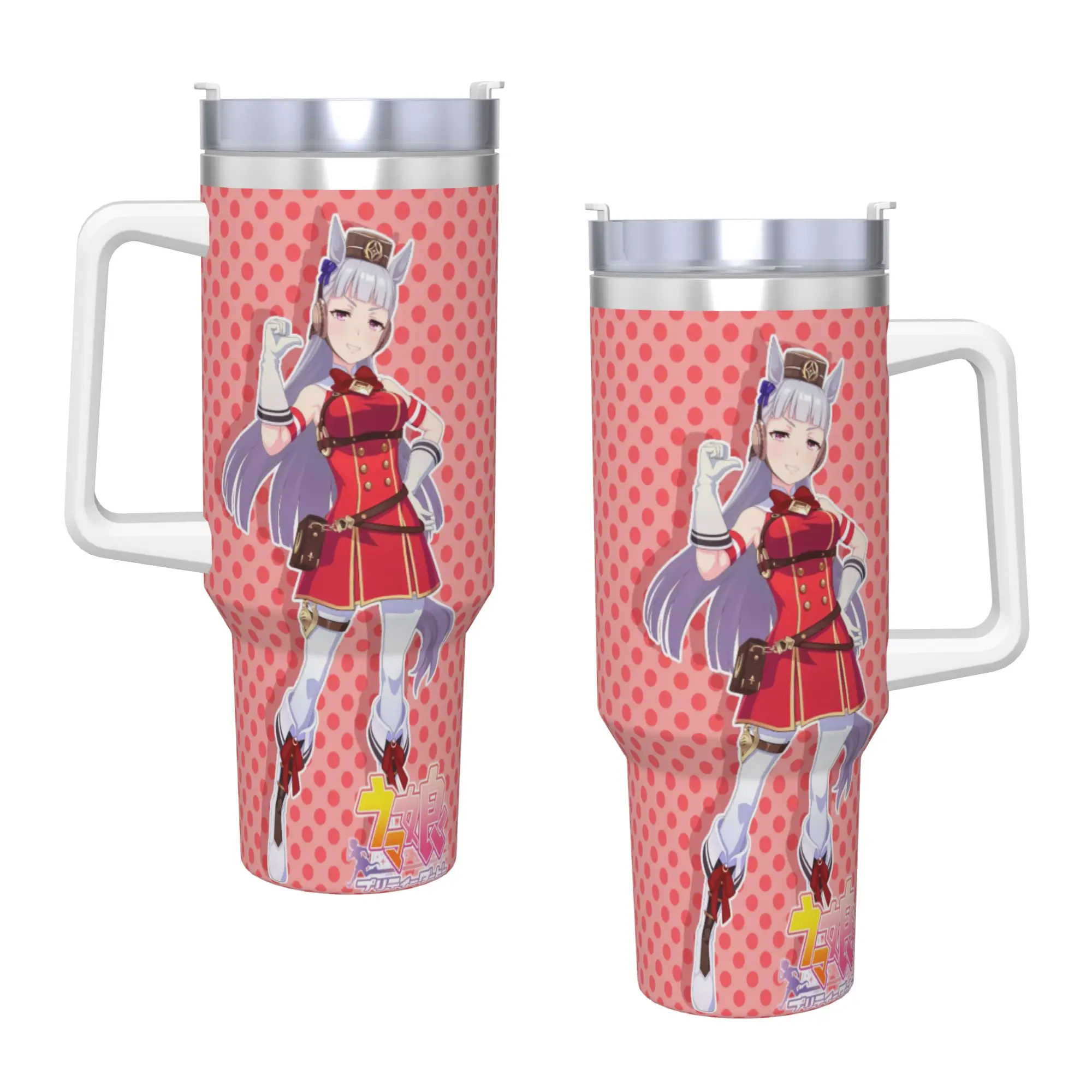 Stainless Steel Tumbler Gold Ship UmaMusume Pretty Derby Mugs Cup With Straws  Travel Hot Drinks Water Bottle Insulated 40oz Mug