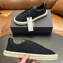 Outdoors Fashion Black Color Frosted Leather Flat Bottom Shose Men's Solid Color Round Toe Lace Up Casual Flat Bottom Shoes