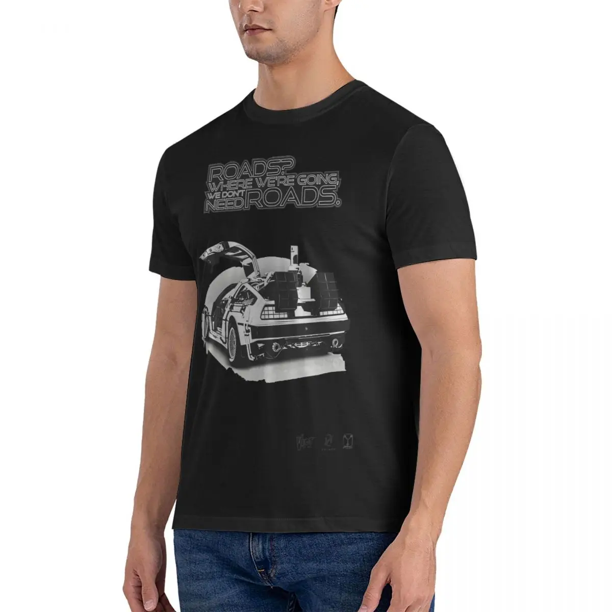 Delorean Vector Men's T Shirts Back to the Future Fashion Tee Shirt Short Sleeve O Neck T-Shirts Cotton Gift Idea Clothing