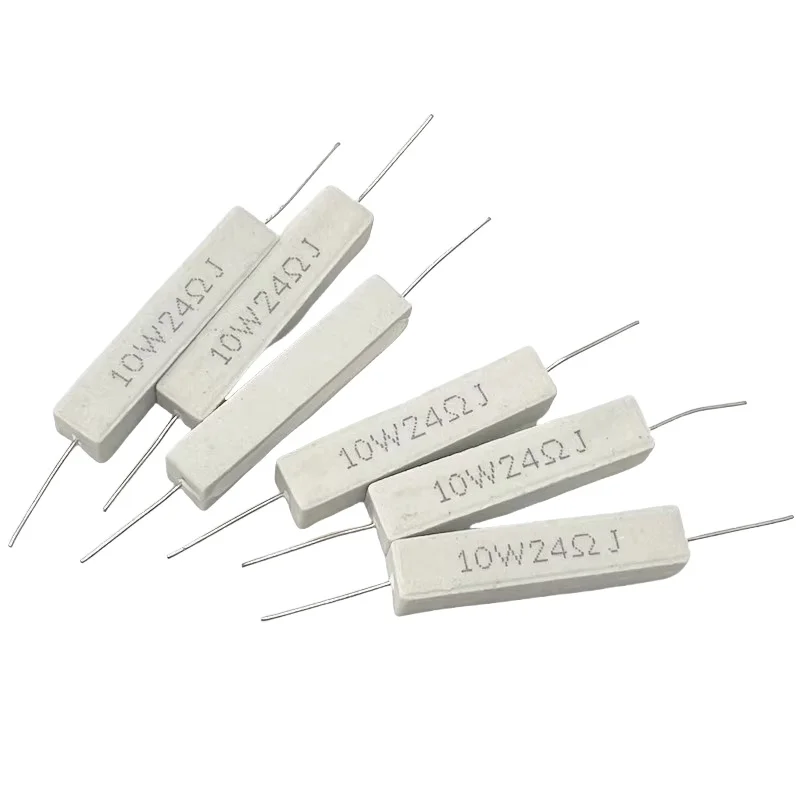 5PCS Cement resistance 10W horizontal 0.1R/0.25/0.47/3/5/6.8/10/47/100 ohms/1K/10K47K