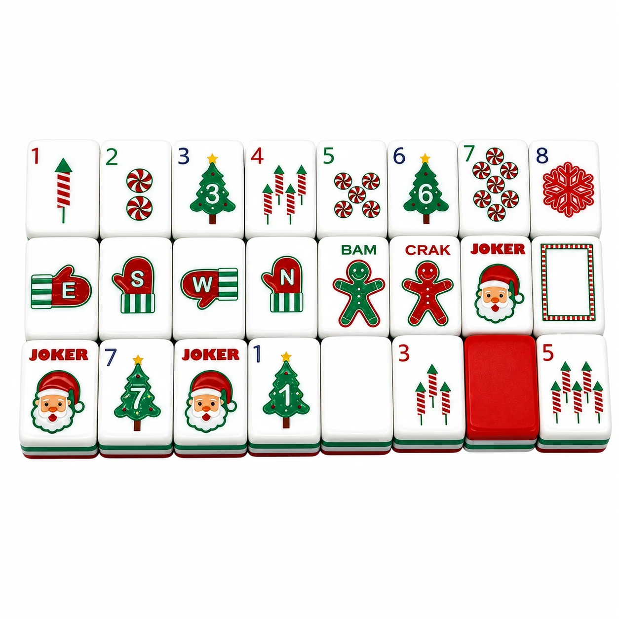 Custom Christmas American Mahjong Set 4 Layer Acrylic Luxury Design 160 Tiles Gift OEM ODM Factory Wholesale