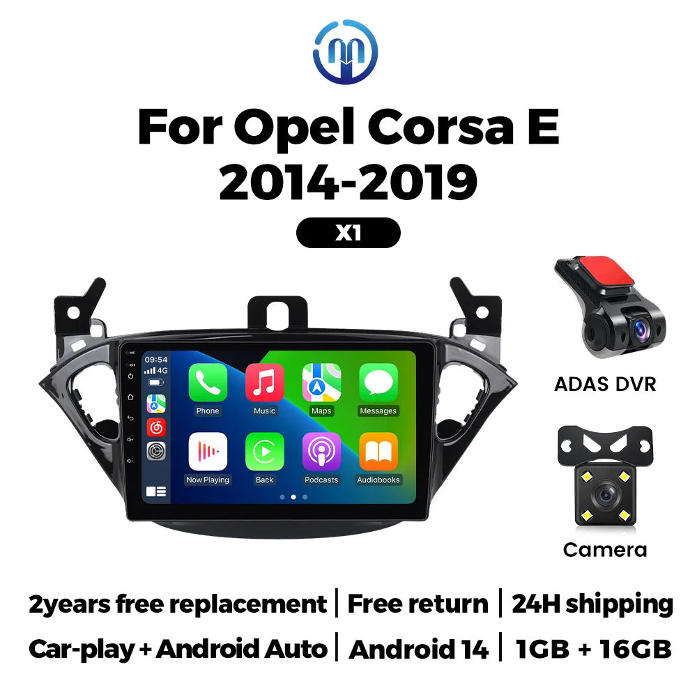 MEKEDE Draadloze CarPlay Android Autoradio voor Opel Adam 2013-2016 Opel Corsa E 2015-2019 Auto Multimedia Speler autoradio Stereo