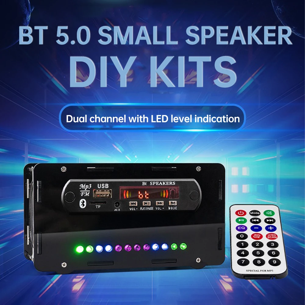 3Wx2 DIY Bluetooth Speaker Kit with FM Radio DIY Soldering Project Practice Solder Assembly DIY Electronic Kit Component Speaker