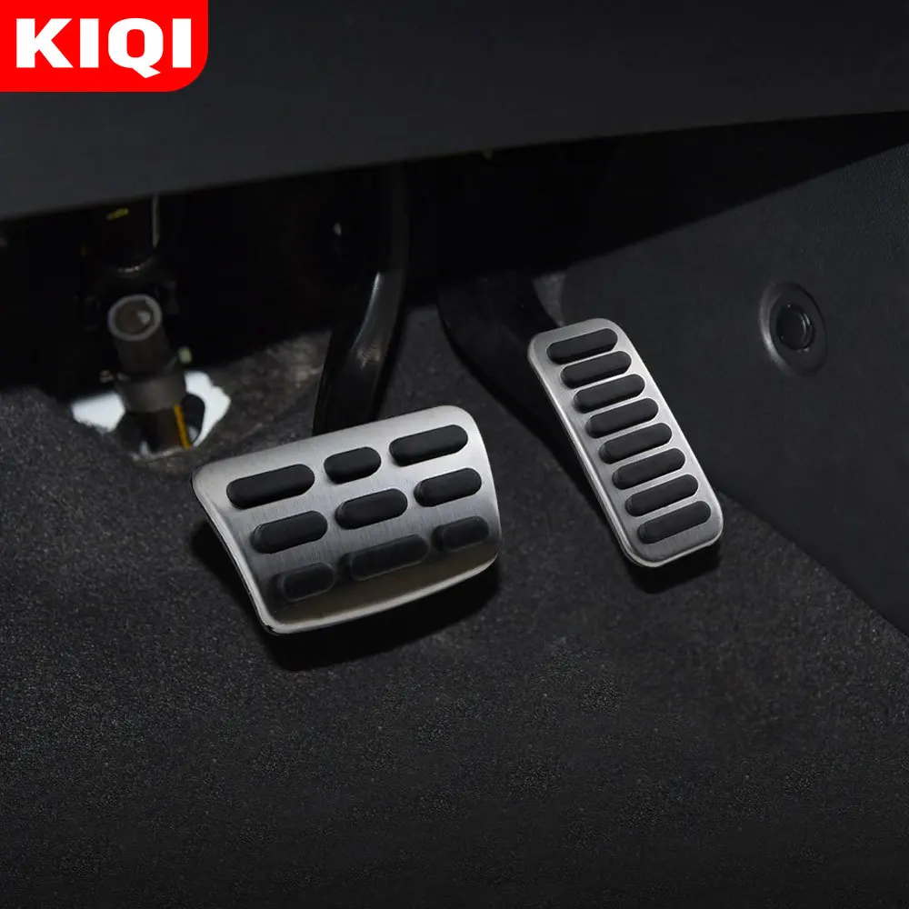 KIQI Stainless Steel Gas Fuel Brake Pedal Pads Cover AT MT for Hyundai Elantra I30 Kona 2017-2021 for Kia Forte 2018-2021 Ceed