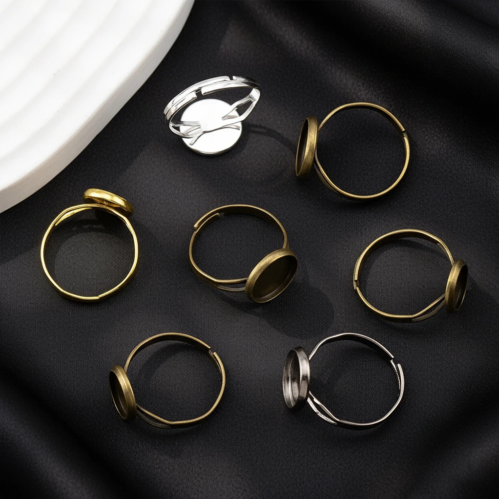 10pcs Adjustable Blank Ring Base for DIY Jewelry Making
