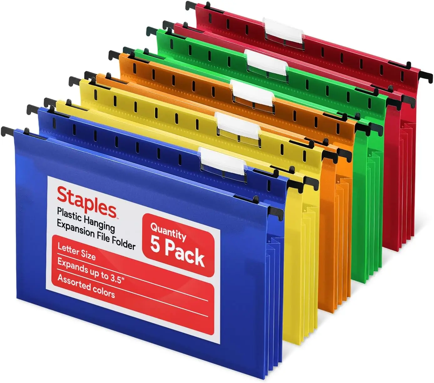 

Прочные полиэтиленовые расширяющиеся карманы для подвесных файлов, формат Letter, разные цвета – 5 шт. в упаковке для организации офиса