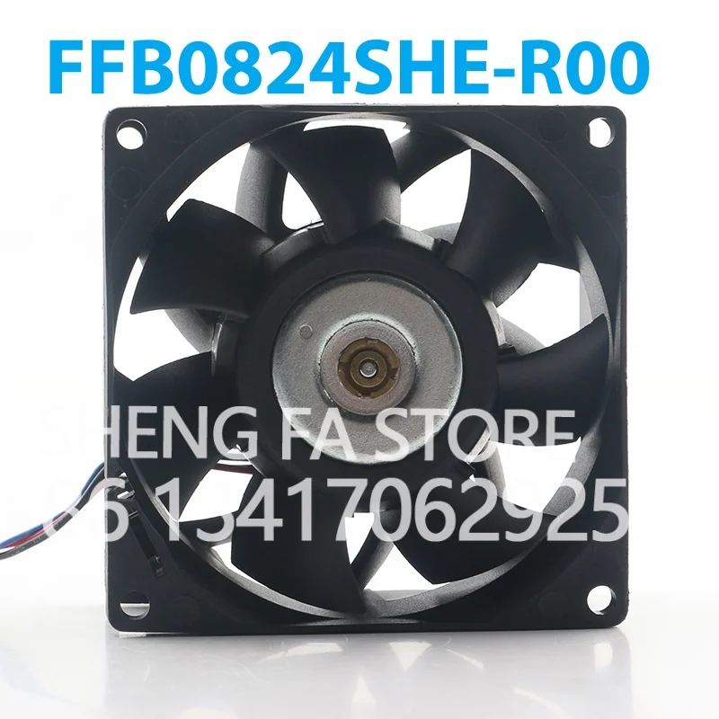 Delta 12V 48V DC24V 0.51A High air Volume Mute Double Ball Bearing Inverter AC EC 8038 80X80X38MM 8CM FFB0824SHE-R00 Cooling Fan