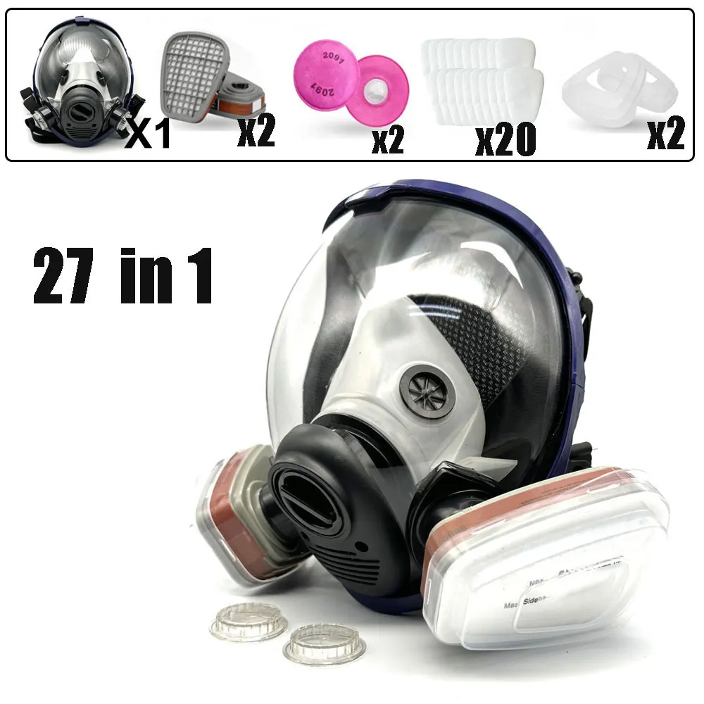 

Full Face Gas Mask Chemical Biological Radioactive Contamination Gasmask Respirator Filter Radiation Dustproof Respirator