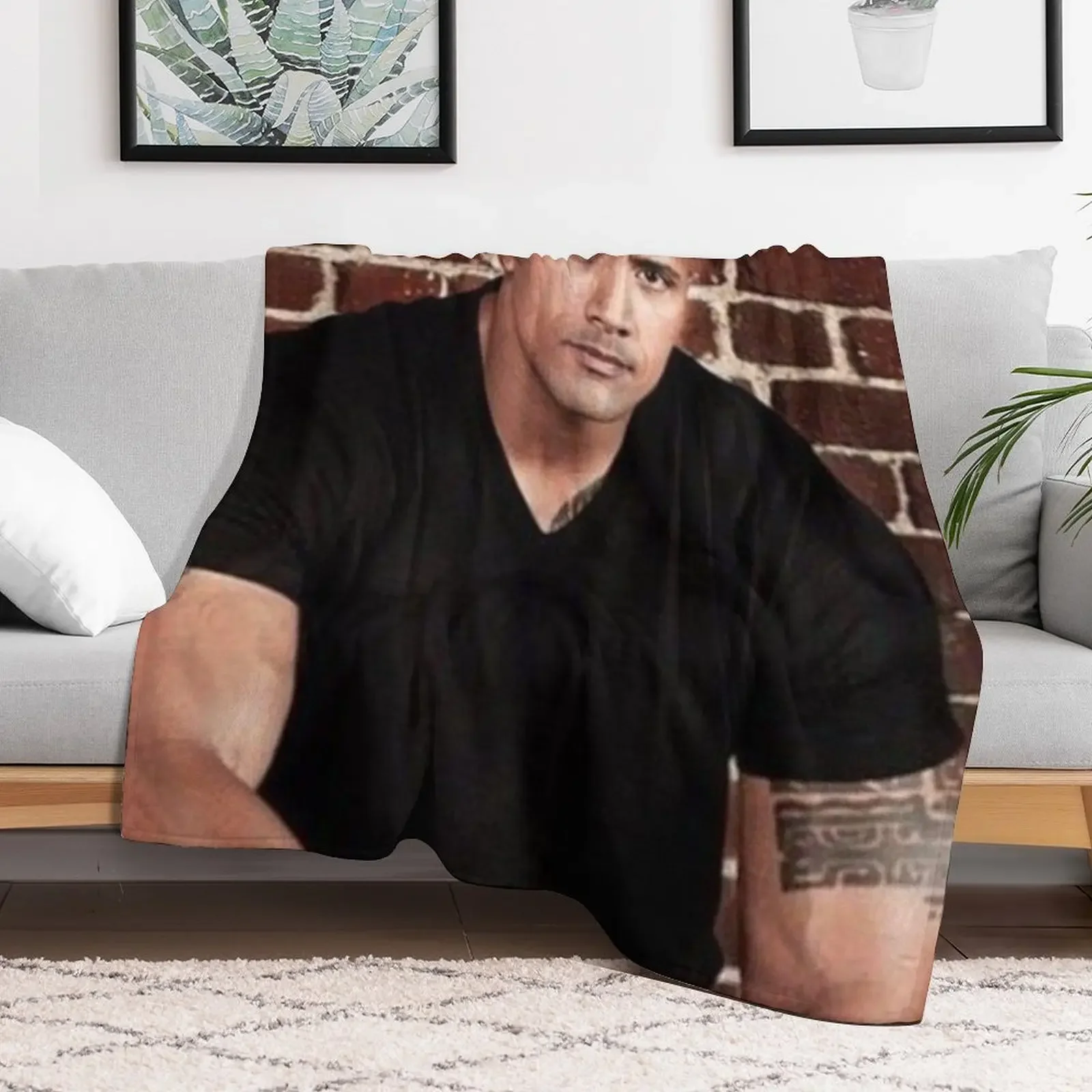 dwayne johnson Throw Blanket for sofa Retros Blankets