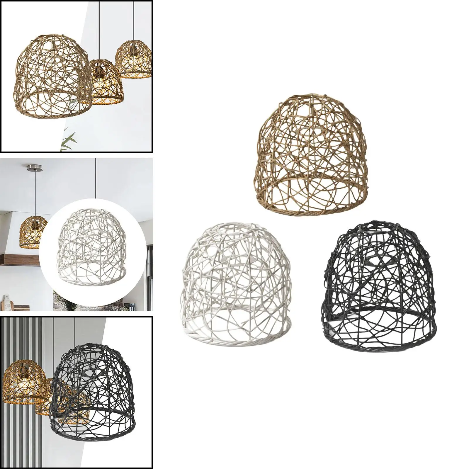 Lamp Shade Chandelier Lamp Shade Weaving Lampshade for Teahouse Cafe Hotel