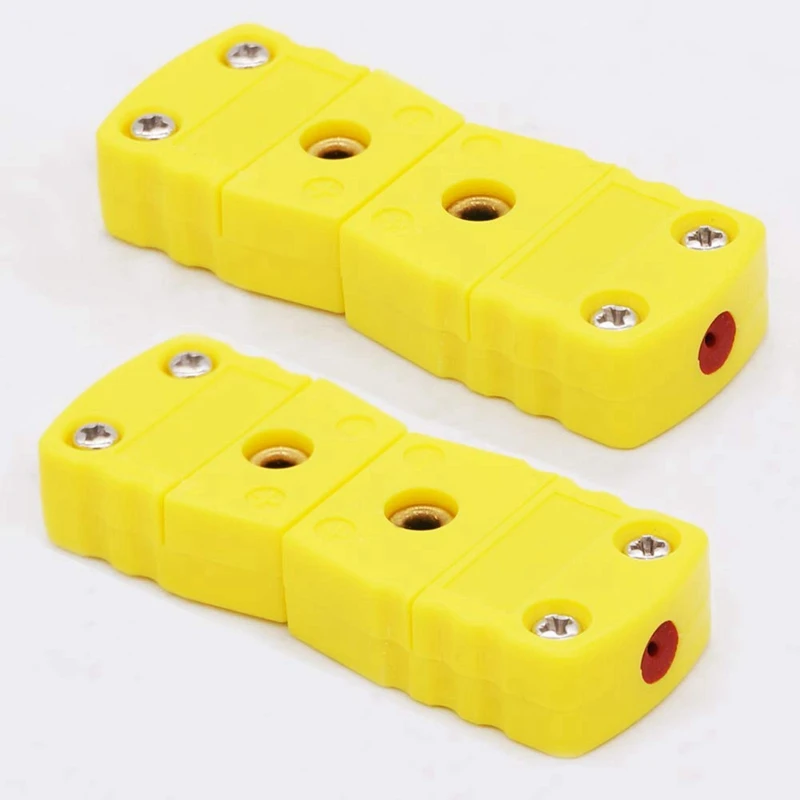 2 Pair K Type Male Female Thermocouple Plug Adapter Set High Temperature 100°C(212°F) Temperature Sensor Connector Set