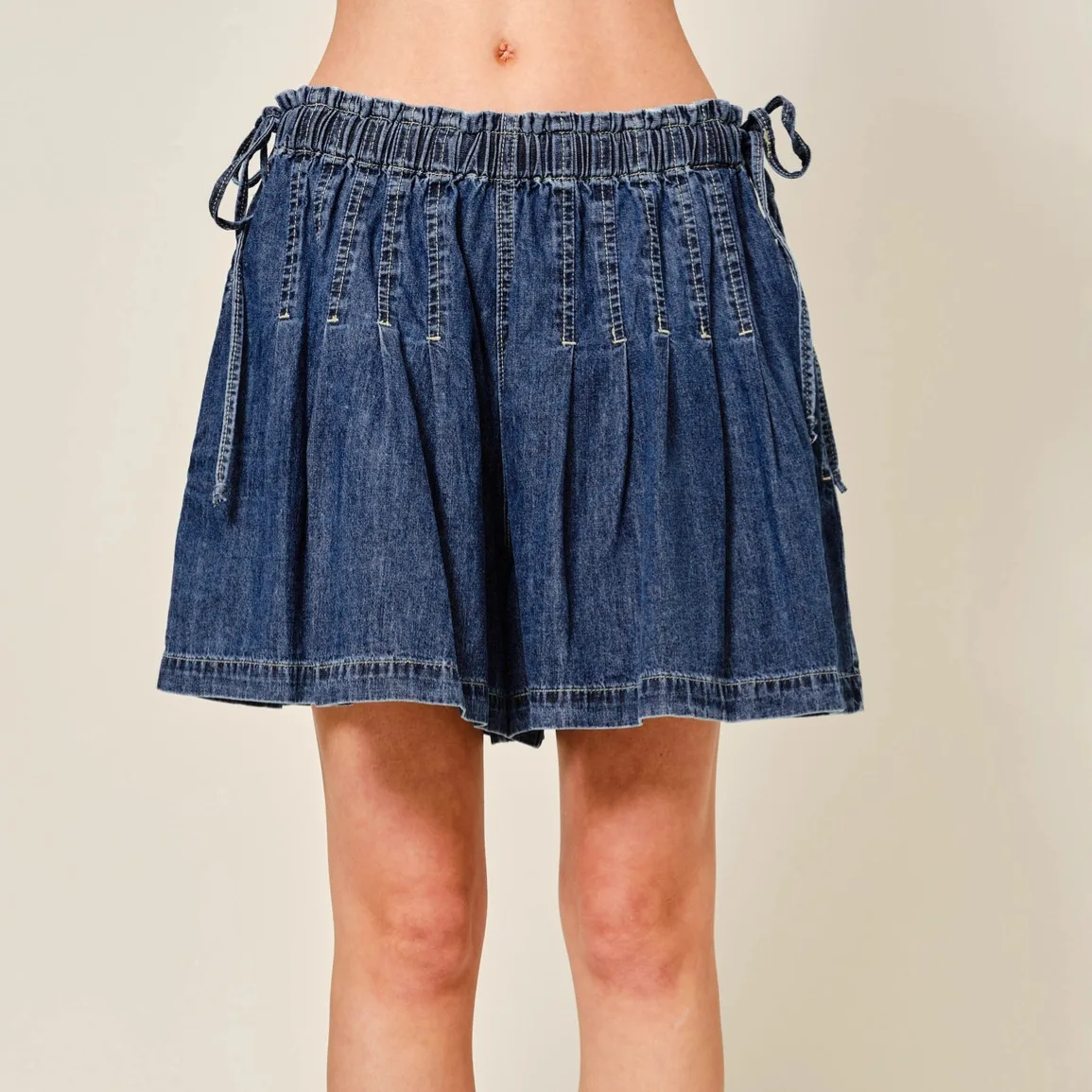 

Джинсовые юбки-шорты женские, А-силуэт, облегающие, с эластичным поясом, плиссированные, элегантные, в стиле пэчворк, для клуба, Y2K, уличный стиль, для работы, 2026