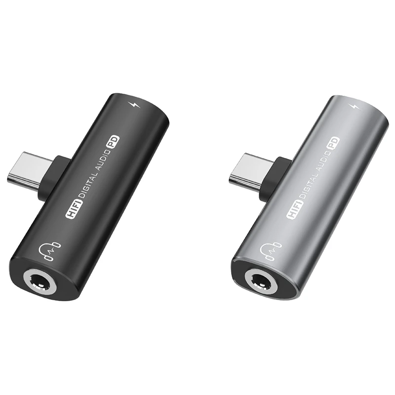 Adaptador de auriculares 2 en 1 USB tipo C a USB C/3,5 Mm, convertidor de Audio DAC de 32 bits/384Khz, decodificador Digital PD2