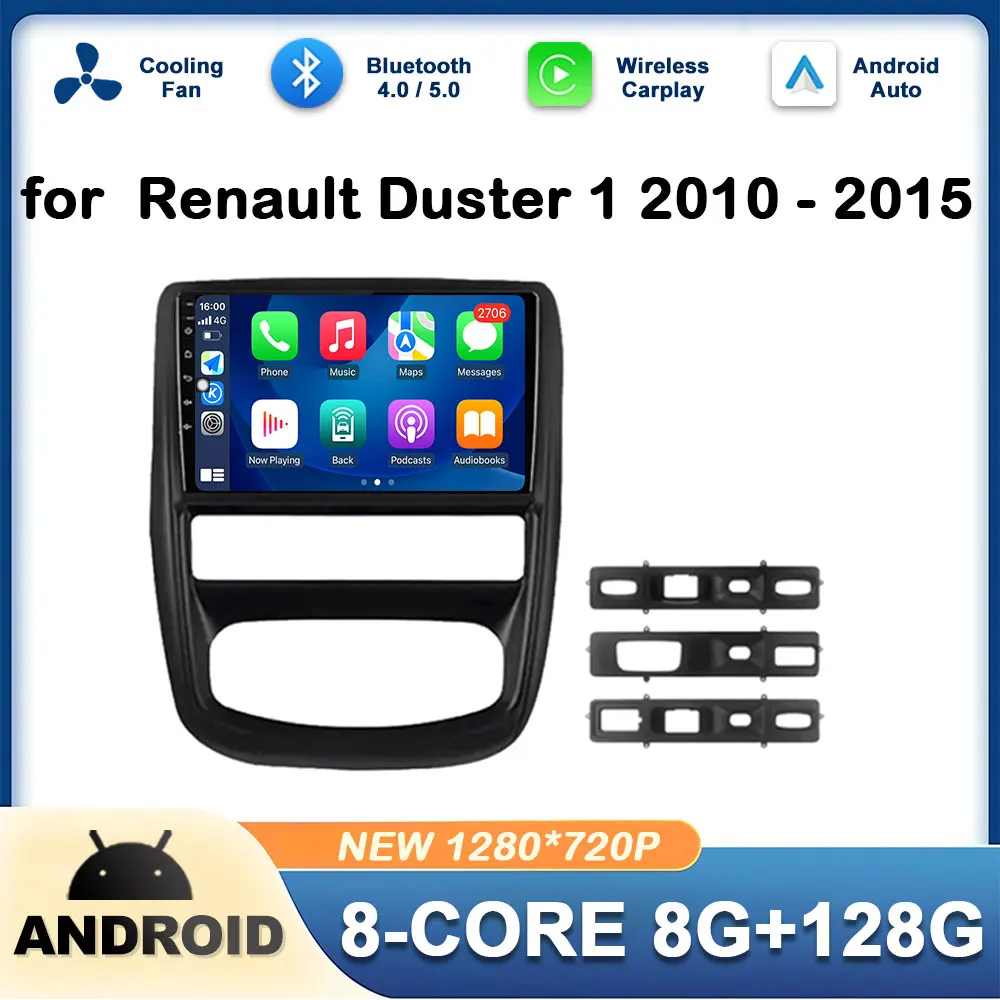

GPS Navi for Renault Duster 1 2010 2011 - 2015 Car Radio Audio Player DSP Stereo Wireless Carplay Head Unit Bluetooth No 2 din
